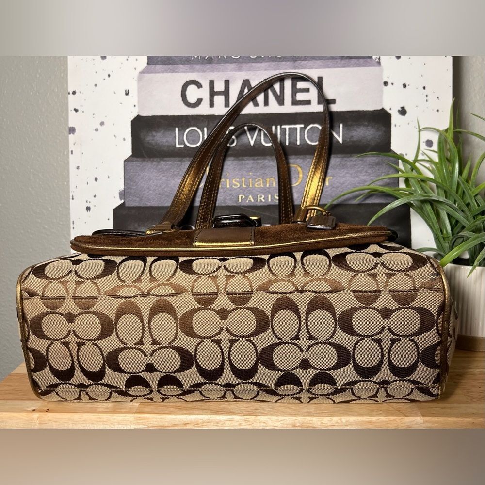COACH Hampton 1498 Vintage Special Edition Fall ‘04 Bronze Suede Leather Satchel - Picture 7 of 15